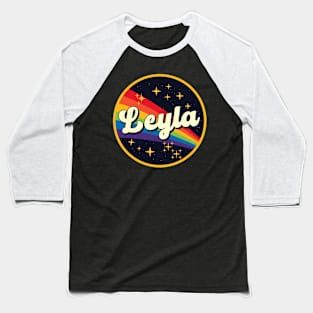 Leyla // Rainbow In Space Vintage Style Baseball T-Shirt